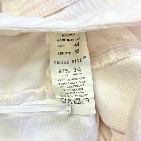 Smoke Rise Distressed Menās Skinny Jeans Pink Slim Tapered Fitā 44 x 32 - Picture 5 of 11